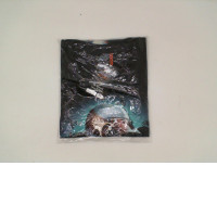 ROCK EAGLE Black round neck t-shirt with samurai grim reaper pattern