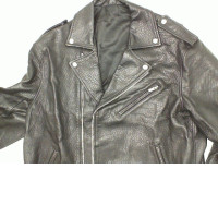 Women's black leather jacket