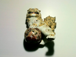 Antique Tamagori Komainu “Lion-Dog" Original Clay Figure from Japan