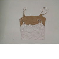 Set of 2 Women's cream and white tube tops
