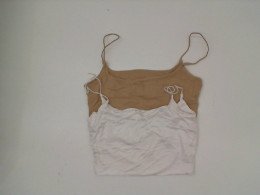 Set of 2 Women's cream and white tube tops