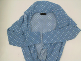 Women's blue coat with white pattern