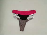 Set of 3 Women's underwear in black, pink and silver patterns Set of 3 Women's underwear in black, pink and silver patterns