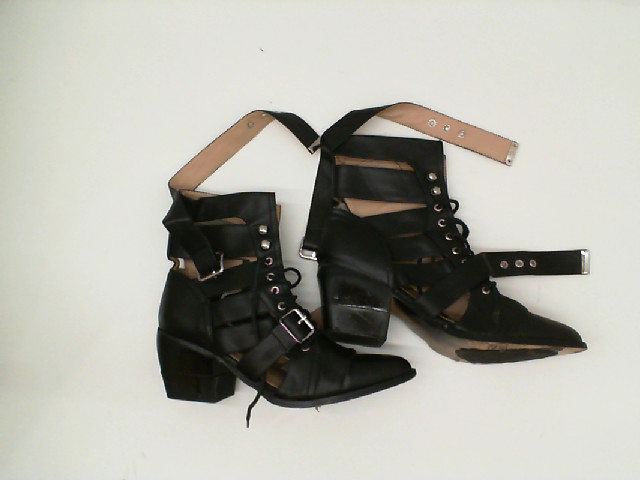 Black braided ankle high heels Black braided ankle high heels