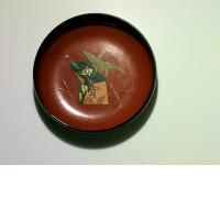 Vintage Japanese Lacquered Faux Wood Tray