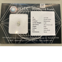 Moissanite 1.56 carats size 10.1*6.3*4.0 shape pear colour yellow cut very good