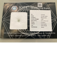 Moissanite 1.00 carats size 4.9*4.6*4.2 shape cushion colour lite green cut very good Moissanite 1.00 carats size 4.9*4.6*4.2 shape cushion colour lite green cut very good