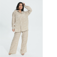 Women's cotton suit, shirt+pants with elastic bands Women's cotton suit, shirt+pants with elastic bands