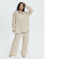 Women's cotton suit, shirt+pants with elastic bands