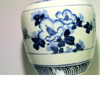 vase with blue ornament