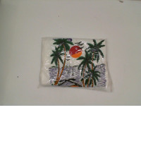 White round neck t-shirt with sea pattern White round neck t-shirt with sea pattern