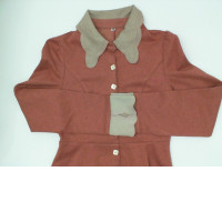 Pink collar long dress