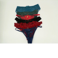 Set of 6 Women's underwear with multi-colored floral patterns