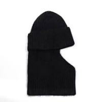 Knitted baklava hat, black Knitted baklava hat, black