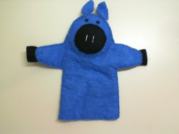 Handmade toy, hand puppet, pig