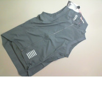 Women's sports jacket with zip, sleeveless, gray Women's sports jacket with zip, sleeveless, gray