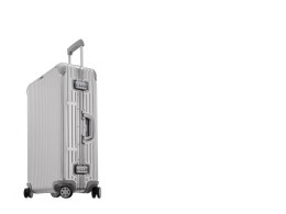 Gray suitcase on wheels, with clasps 74/46/32 Gray suitcase on wheels, with clasps 74/46/32