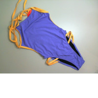 Women's purple swimsuit with strings