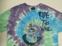 Rainbow oversized round neck t-shirt with pattern