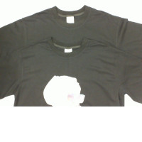 Set of 2 Black oversized round neck t-shirt with bear pattern