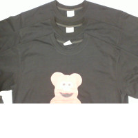 Set of 3 Black oversized round neck t-shirt with bear pattern