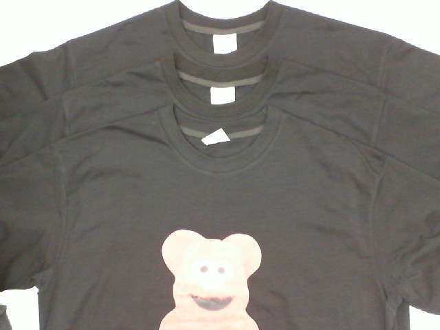 Set of 3 Black oversized round neck t-shirt with bear pattern Set of 3 Black oversized round neck t-shirt with bear pattern