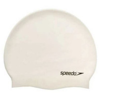 Speedo Plain Flat Silicone Swimming Cap White
