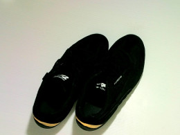 Skechers Mens Black Suede Leather Walking Shoes Sneaker