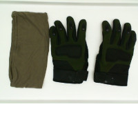 Cycling set: Gloves + dark green headgear