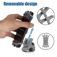 Universal Bicycle Mobile Phone Holder Silicone Rotating Dudukan Ponsel Sepeda Motorcycle Handlebar Holder for 4.0-6.0 inch Phones