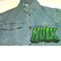 Jean jacket  Hulk Acrylic paint