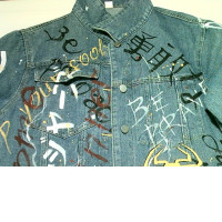 Jean jacket Sprider Acrylic paint