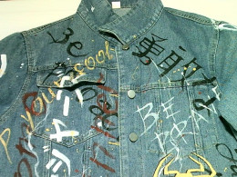 Jean jacket Sprider Acrylic paint