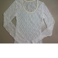 Women's blouse, white transparent