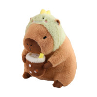 Capybara doll wearing a dragon hat