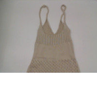 Women's long cream colored tank top