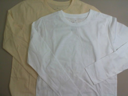 Set of 2 long sleeve sweatshirts, white+beige