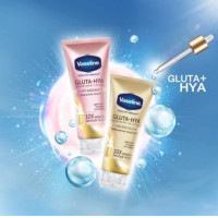 Set of 2 Vaseline Healthy Bright Gluta-HYA Vaseline Healthy Bright Gluta-HYA Serum Burst Lotion size 70 ml.