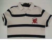 White collar shirt with blue pattern