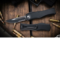 Microtech Hera OTF Automatic Knife 3" Drop Point Black Serrated 703-2T