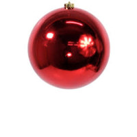Christmas tree ball, red plastic, large size 20 cm