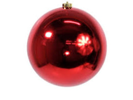 Christmas tree ball, red plastic, medium size 15 cm