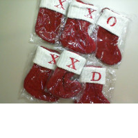 Set of 6 knitted socks, New Year decor, size small