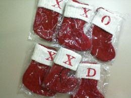 Set of 6 knitted socks, New Year decor, size small