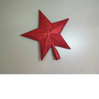 Red star for Christmas tree, plastic
