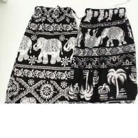 Set of 2 Black elephant print pants