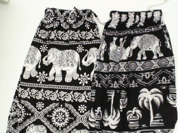 Set of 2 Black elephant print pants