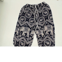 Blue elephant pattern children's pants Blue elephant pattern children's pants