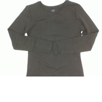 Women's black round neck workout shirt