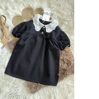 Dress for baby, with white collar